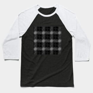 Gray Black Plaid Tartan Pattern Baseball T-Shirt